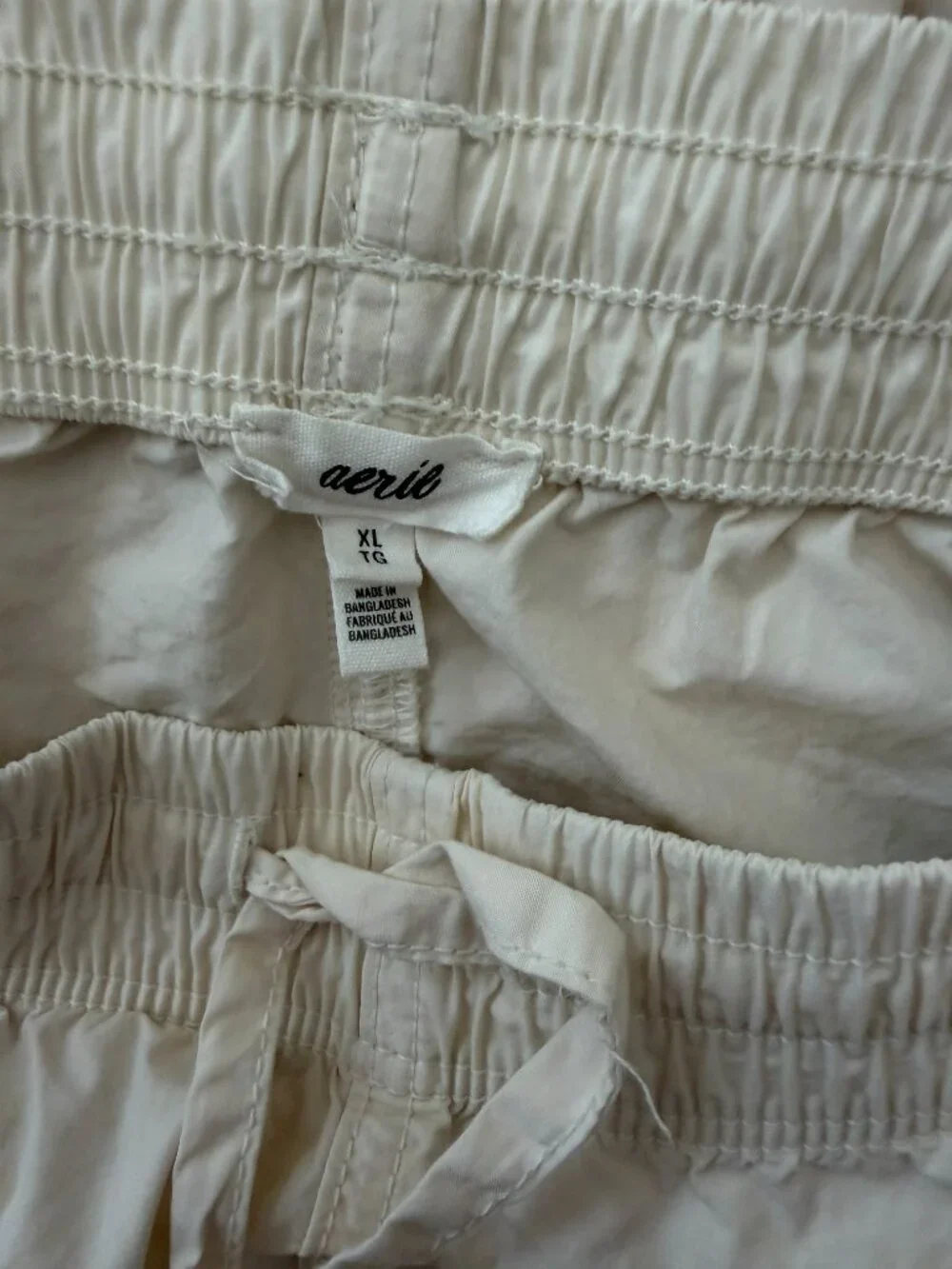 Aerie XL Oversized Womens Ivory Drawstring High Waisted Go For It Baggy Pull On - Picture 6 of 8